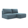 ECKSOFA mit Schlaffunktion rechts Strukturstoff Stoff Blau - Blau/Schwarz, Kunststoff/Textil (210/149cm) - Makamii