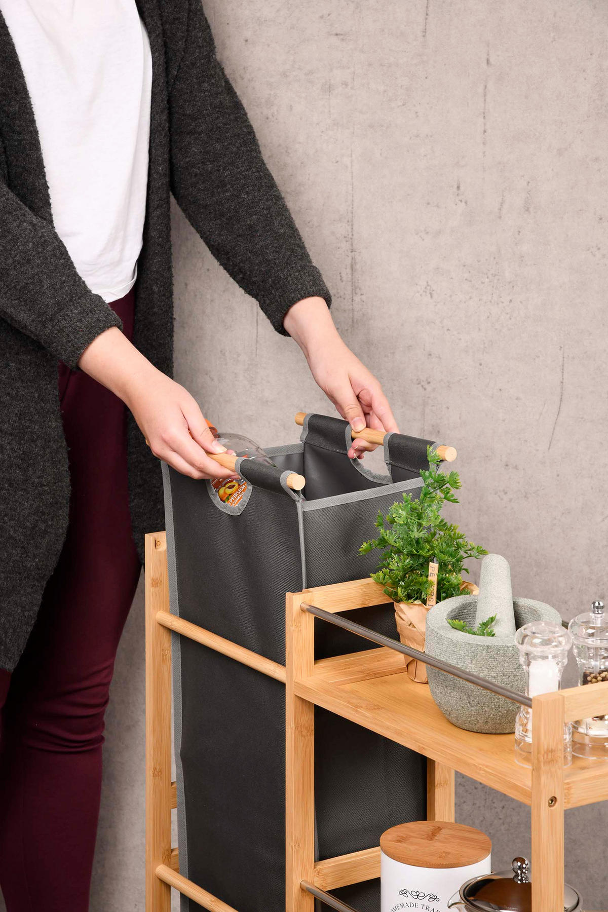 KÜCHENREGAL auf Rollen Braun 20/68/78 cm - Braun, Naturmaterialien (68/78/20cm) - Kesper