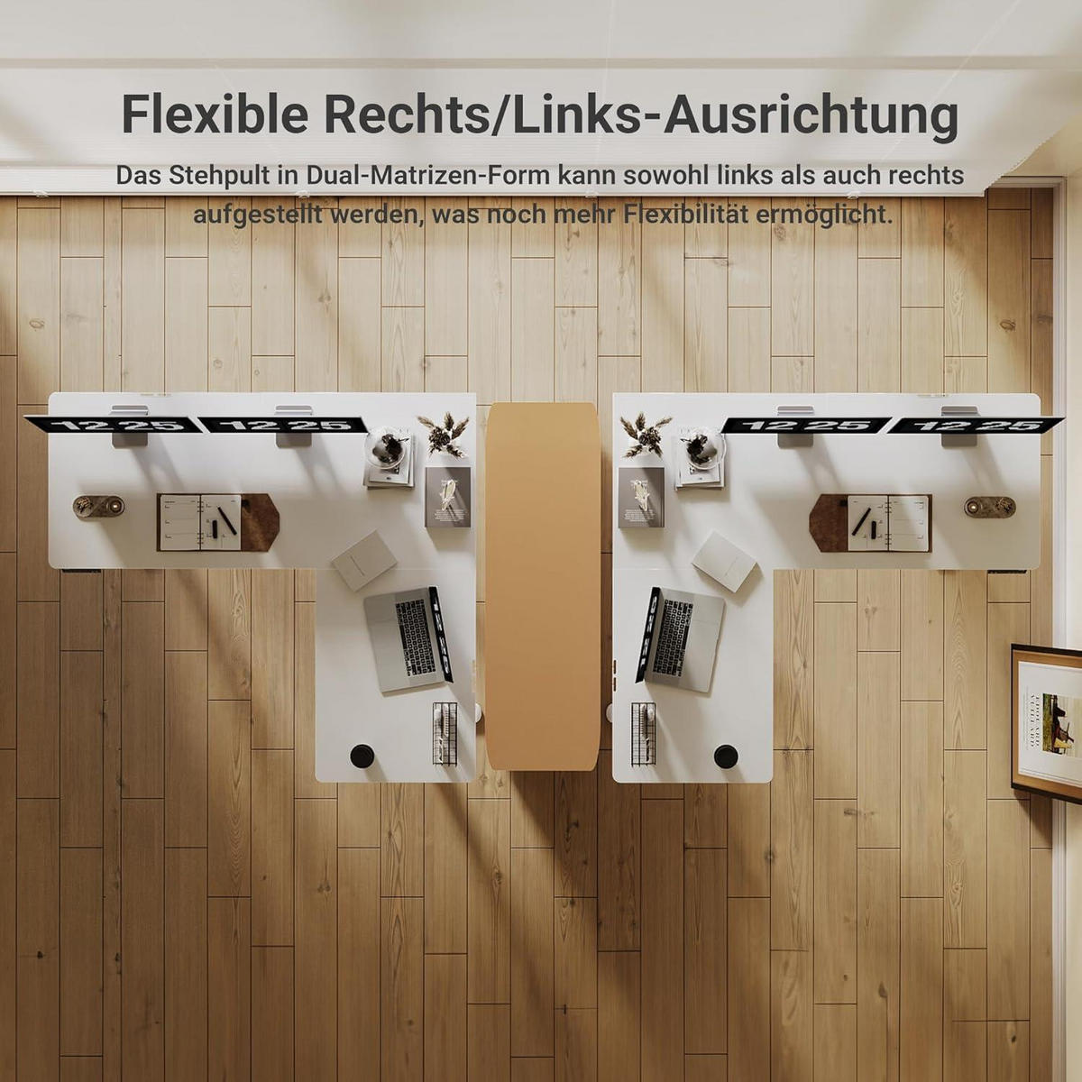 ECKSCHREIBTISCH höhenverstellbar 160x140 cm Weiß Dual-Motor - Weiß, Holzwerkstoff (160/140/118cm)