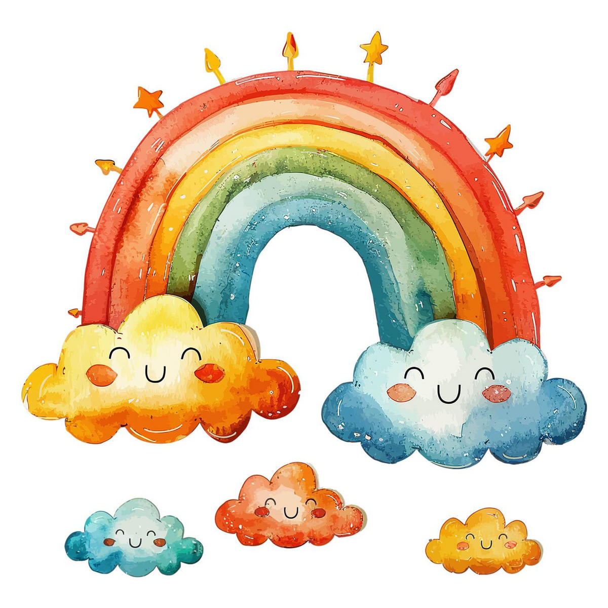 WANDAUFKLEBER 60x72cm - Bunter Regenbogen - Multicolor, Kunststoff (60/72/0.1cm) - Wallfluent