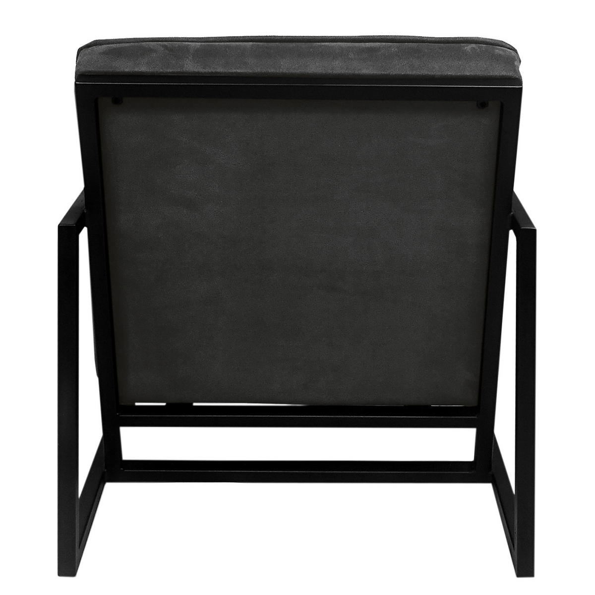 SESSEL - Strukturstoff / Metall - Dunkelgrau, Textil (66/74/82cm) - home24