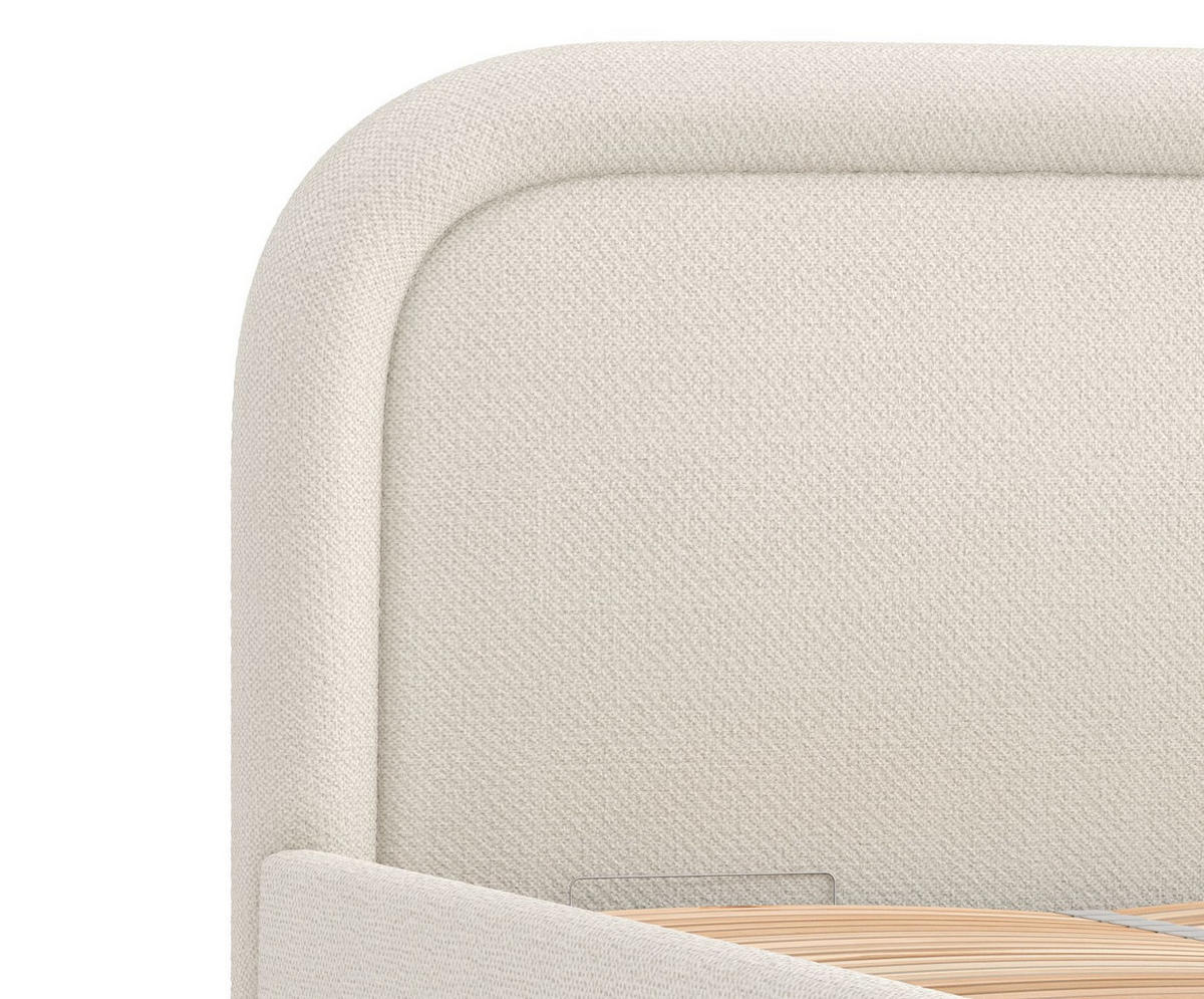 POLSTERBETT Mija Beige 120/200 cm im Chenille-Stoff - Beige/Naturfarben, Holz/Holzwerkstoff (120/200cm) - Maison de Reve