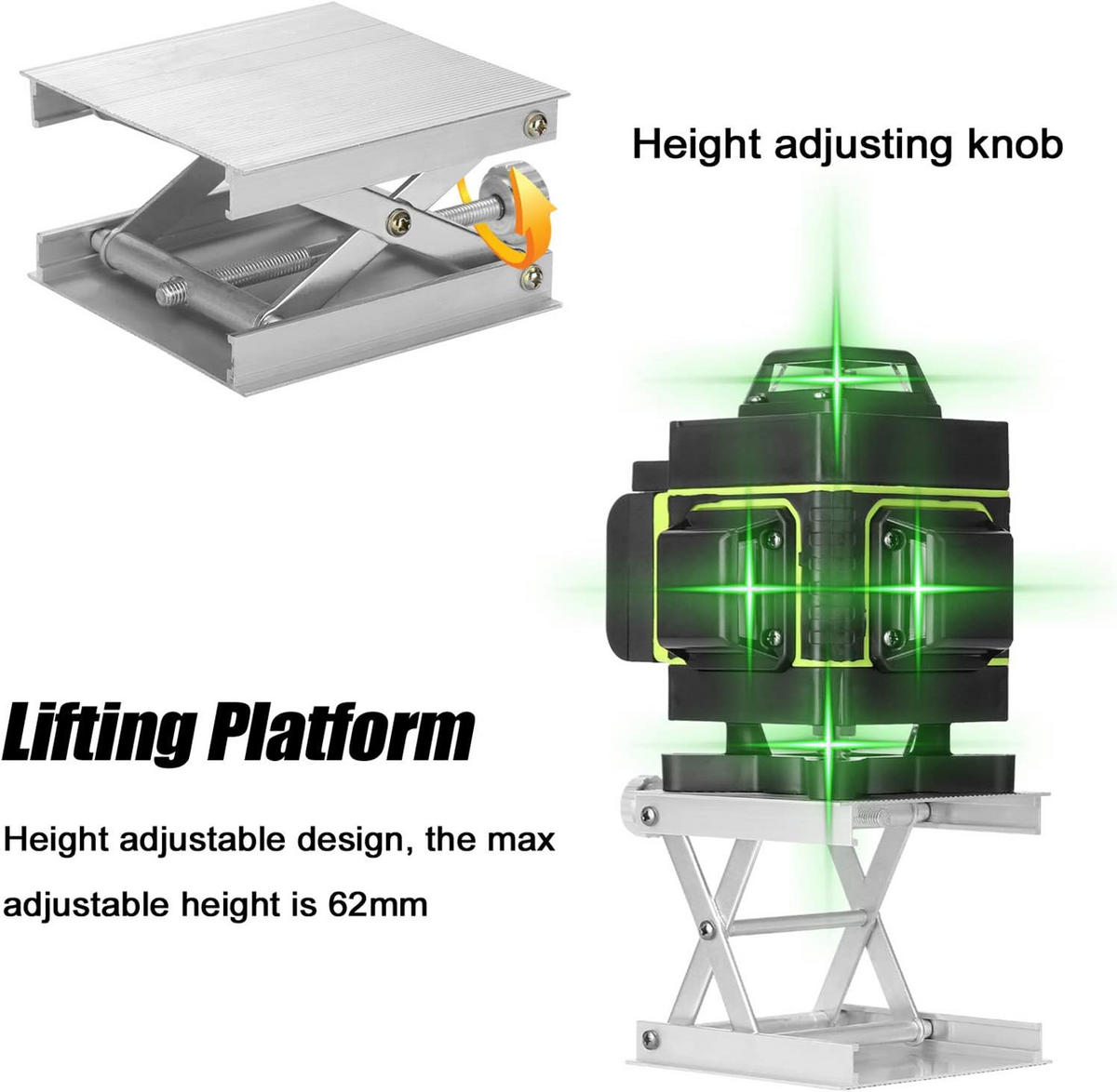 WASSERWAAGE – Aus Aluminiumlegierung gefertigt – Präzise einstellbar und drehbar für horizontale Positionierung - Silberfarben, Metall (8.3/9/1cm) - DCA
