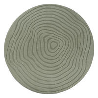 TEPPICH Kurzflor CETINA Gestreift Polypropylen-Polyester Grün 120 x 120 cm - Grün, Textil (120/120cm) - KADIMA DESIGN