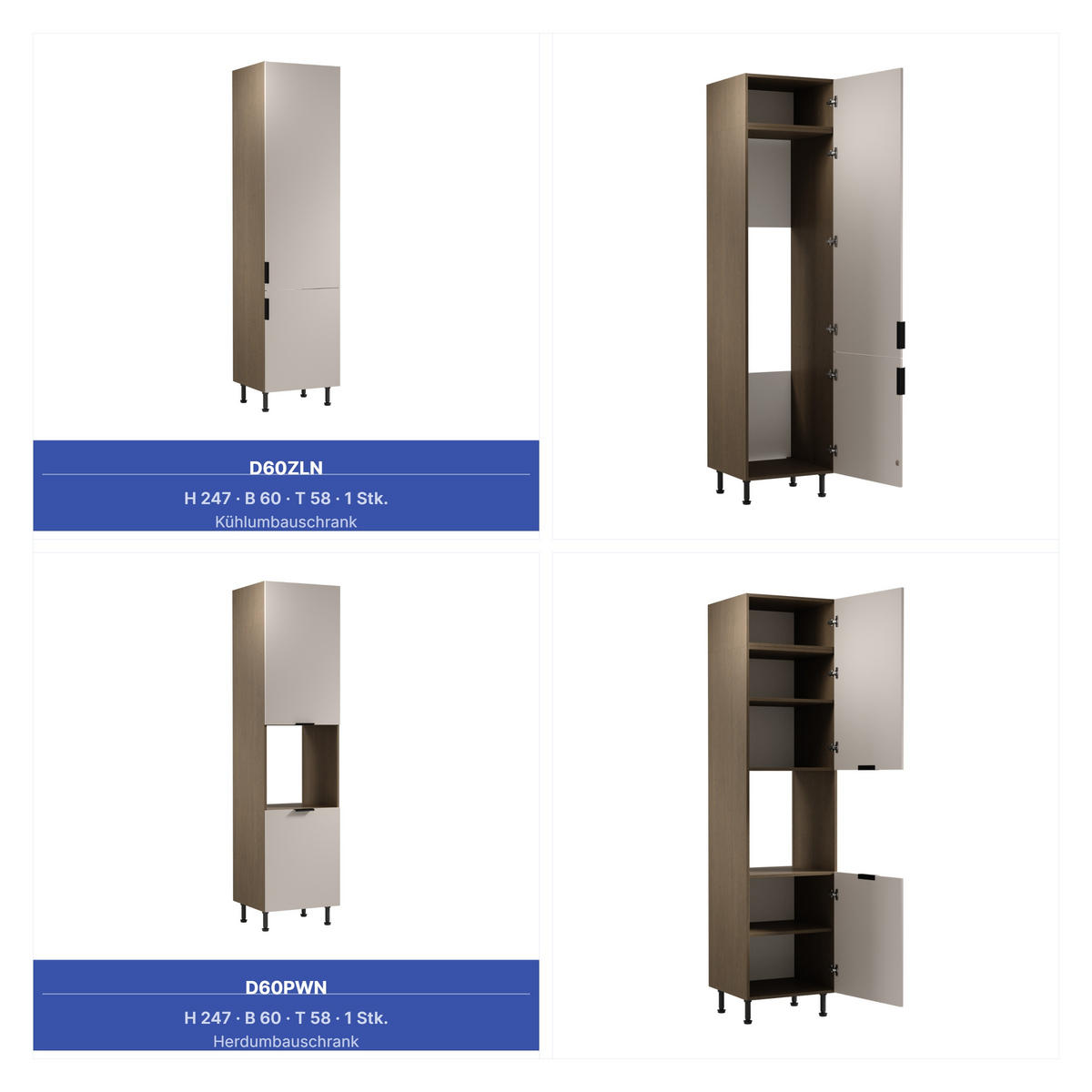 WINKELKÜCHE 345 x 285 cm - Sorento KS12-M345 - in Beige / Dunkle Eiche - Eichefarben/Beige, Holz/Metall (630/247/58cm)