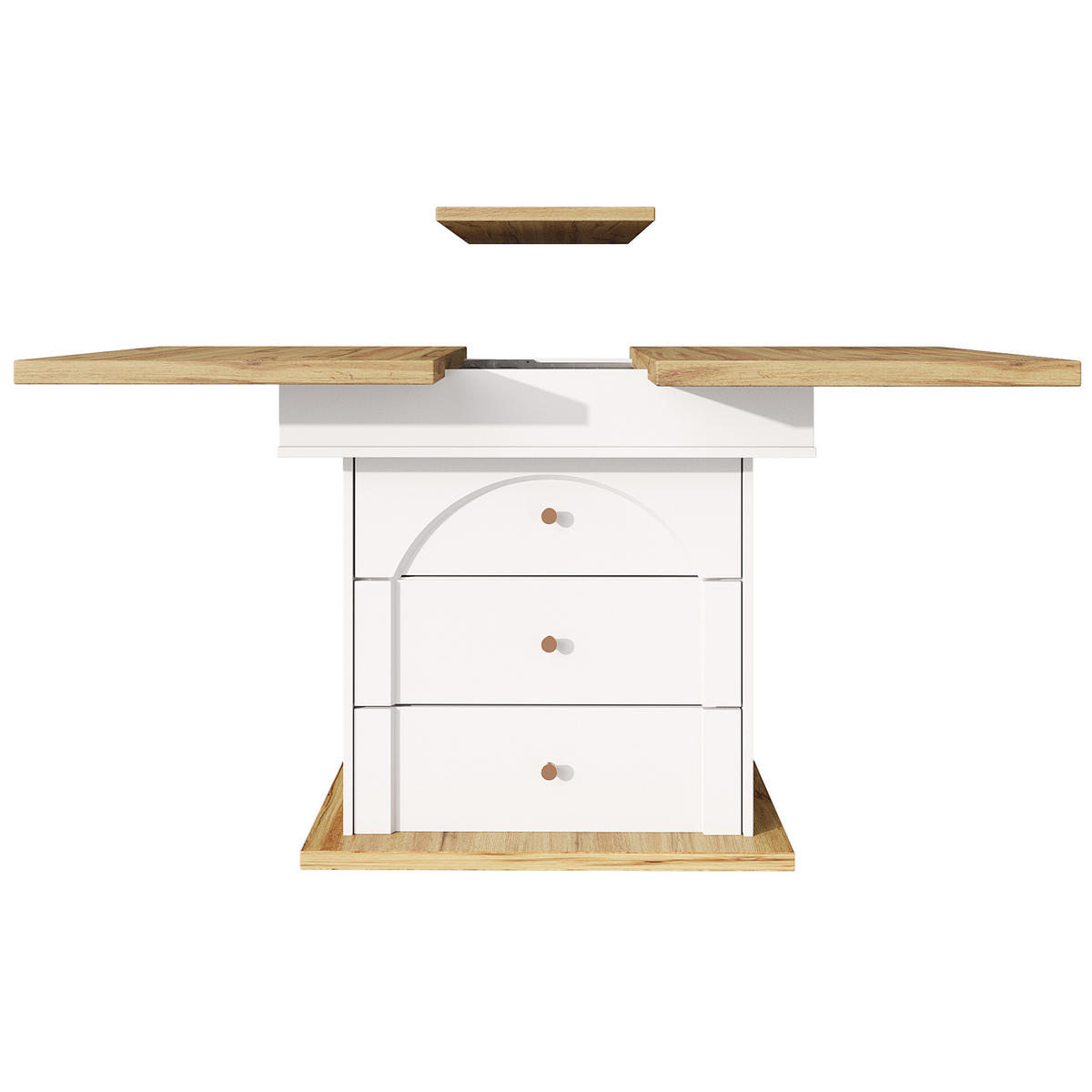 ESSTISCH 80/140/75 cm Weiß aus MDF ausziehbar 110–140 cm mit Stauraum - Weiß, Holzwerkstoff (140/80/75cm) - OKWISH