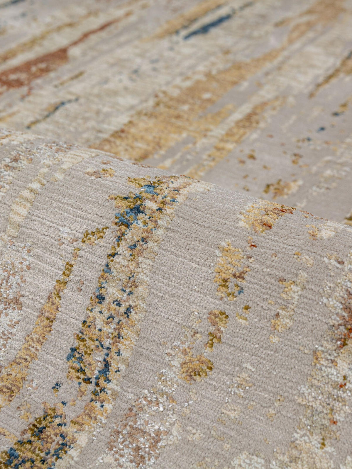 KURZFLORTEPPICH, mit Fransen, BLENG, Farbstriche, Beige-Multicolor, 160 x 230 cm - Beige, Textil (160/230cm) - KADIMA DESIGN