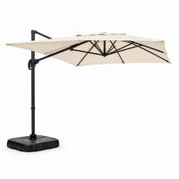AMPELSCHIRM piana ecru oval 297 x 195 cm deportiert rotierbar um 360 - Beige, Metall (200/300cm) - Concept Usine