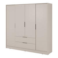 SCHRANK Kaschmir ELLY 4D Mit Regalen Und Schubladen - Kaschmir/Beige, Holzwerkstoff (206/200/51cm) - Sepro Meble