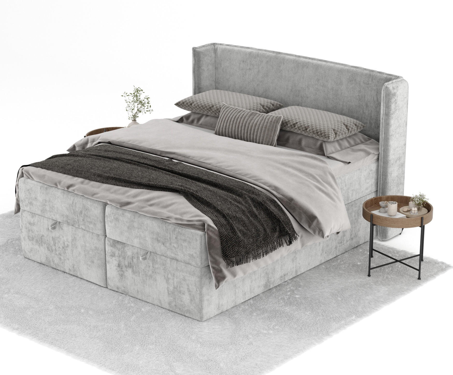 Maison de Reve Boxbett Grau 140x200 cm