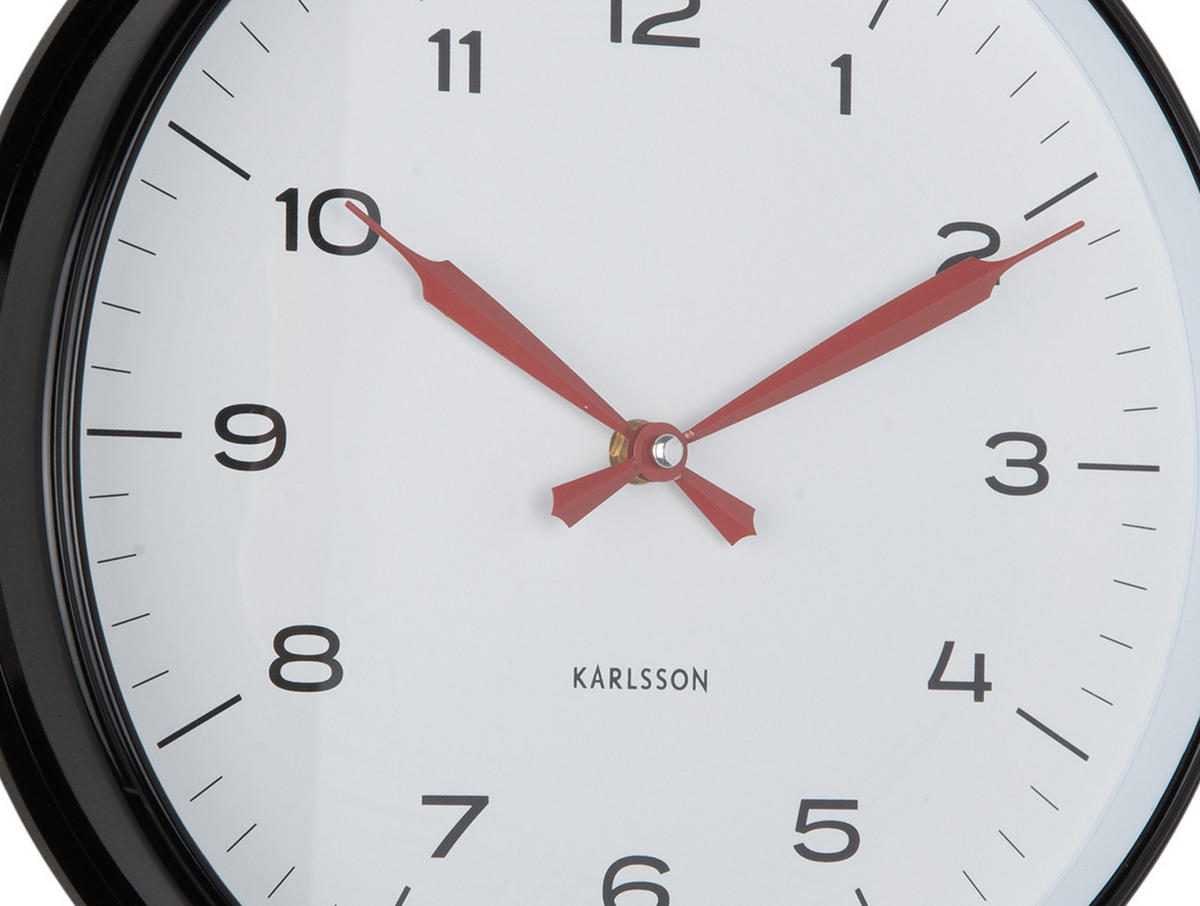 WANDUHR Modern Factory Ø30 cm - Schwarz, Kunststoff (30/4.5/30cm) - Karlsson
