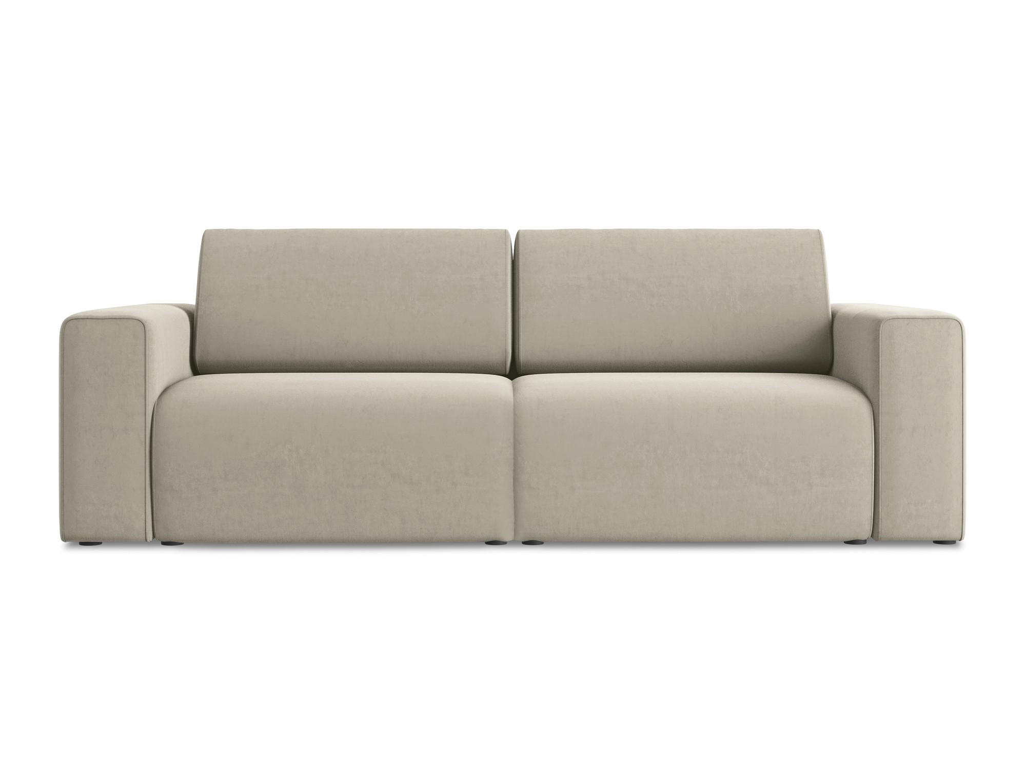 3-SITZER SOFA Samt Stoff Creme - Perlmutt/Lila, Kunststoff/Textil (224/80/103cm) - Makamii