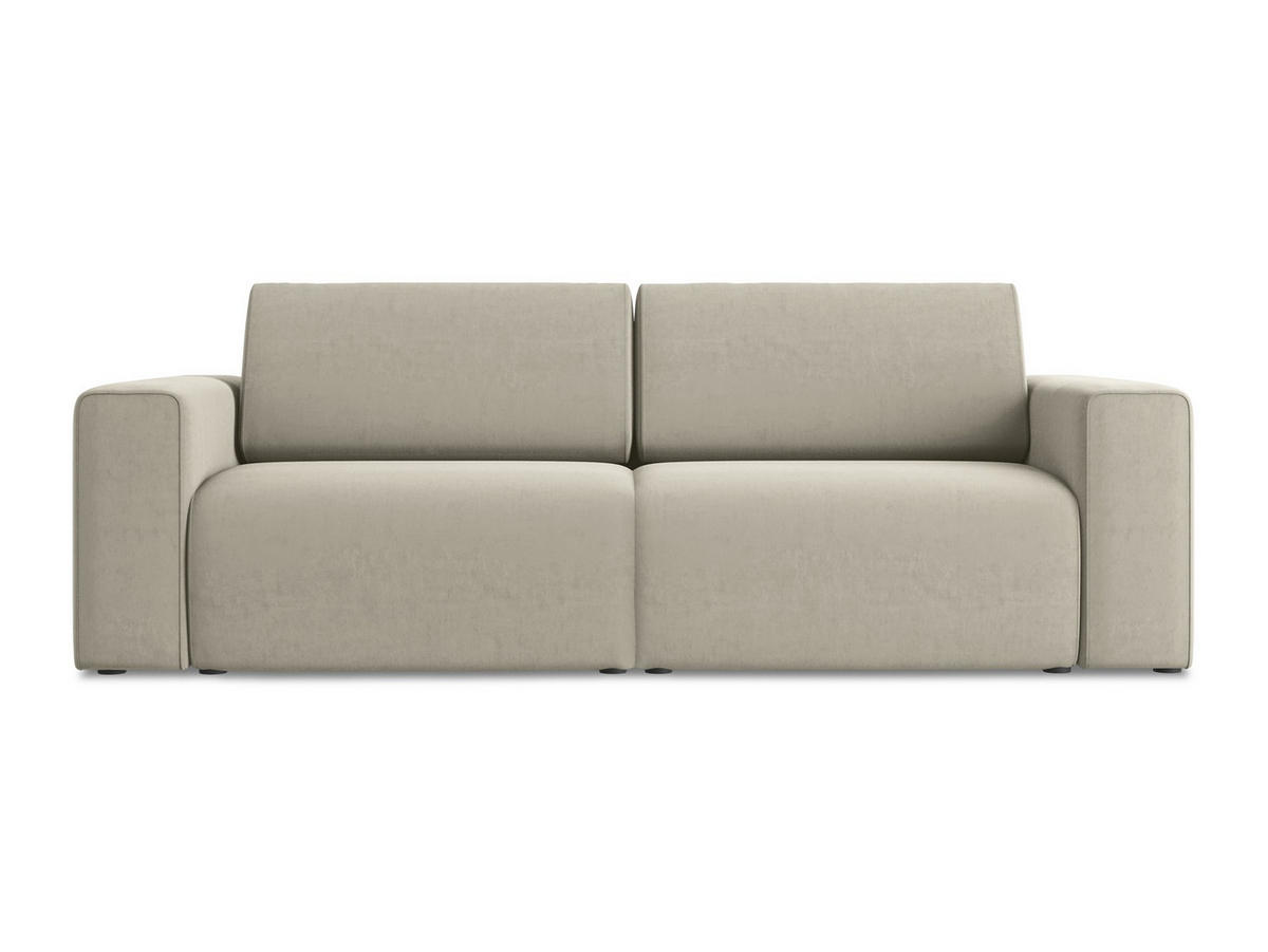 3-SITZER SOFA Samt Stoff Creme - Perlmutt/Lila, Kunststoff/Textil (224/80/103cm) - Makamii