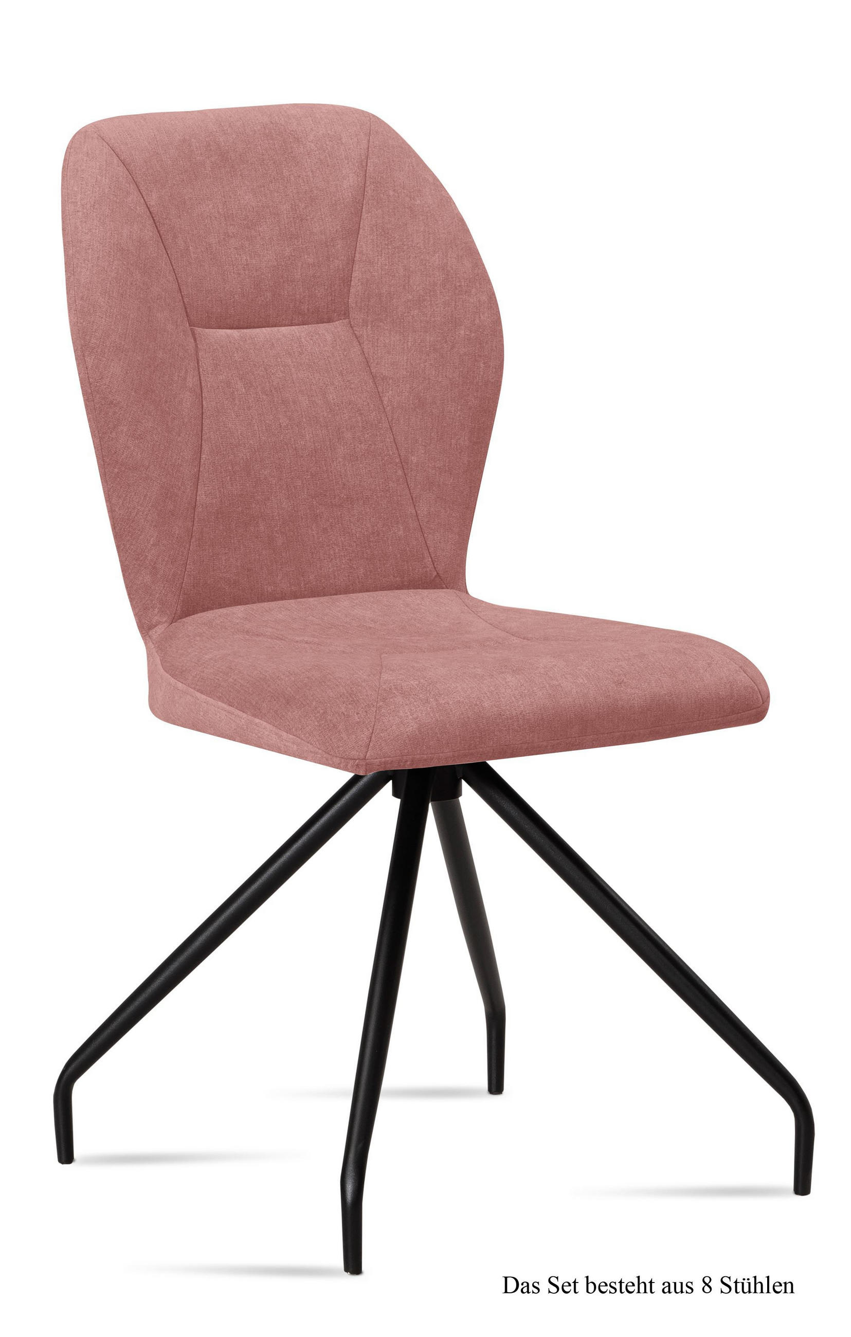 ESSZIMMERSTUHL (8er-Set) Dinnie 51x92x60 Schwarz/Rosewood - Dunkelrosa/Schwarz, Kunststoff (60/92/51cm) - 58aufmkessel