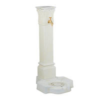 STANDBRUNNEN - Creme, Metall (38/47/93cm) - Relaxdays