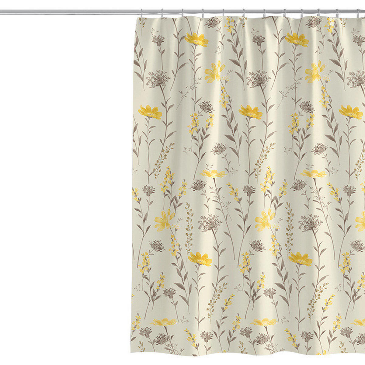 DUSCHVORHANG 180 x 200 cm Polyester schnell trocknend wasserdicht maschinenwaschbar Badezimmer - Gelb, Textil (180/200cm) - MCBOSON