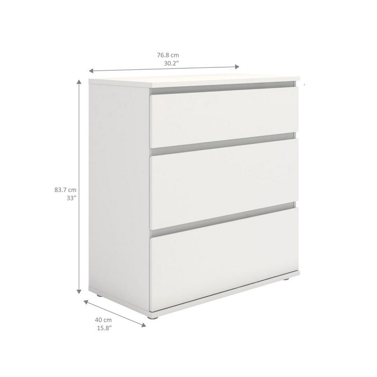 KOMMODE Weiß - Weiß, Holzwerkstoff (77/84/40cm) - ebuy24