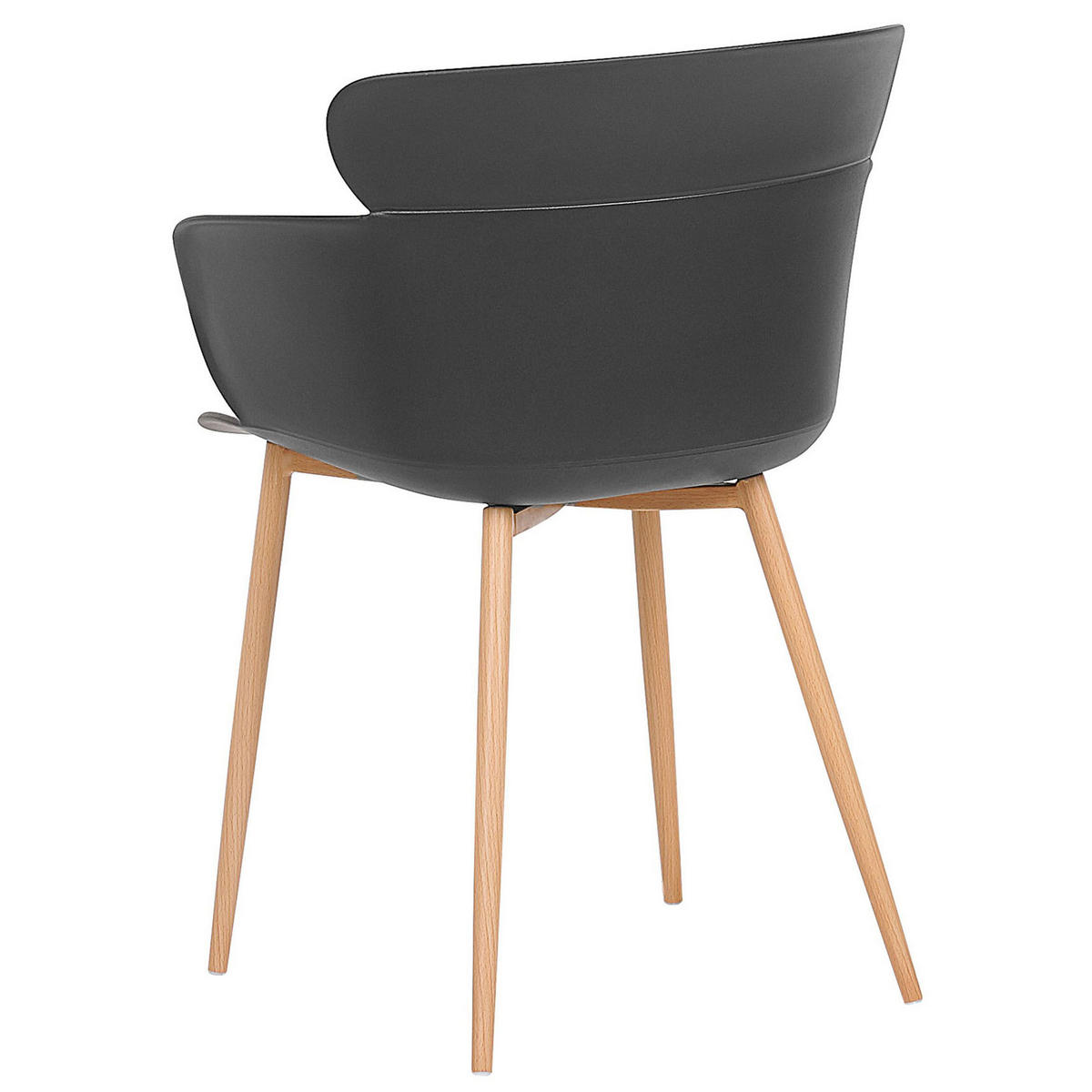 STUHL 2er-Set Kunststoff Schwarz Sumkley - Schwarz, Kunststoff/Metall (61/82/54cm) - Beliani