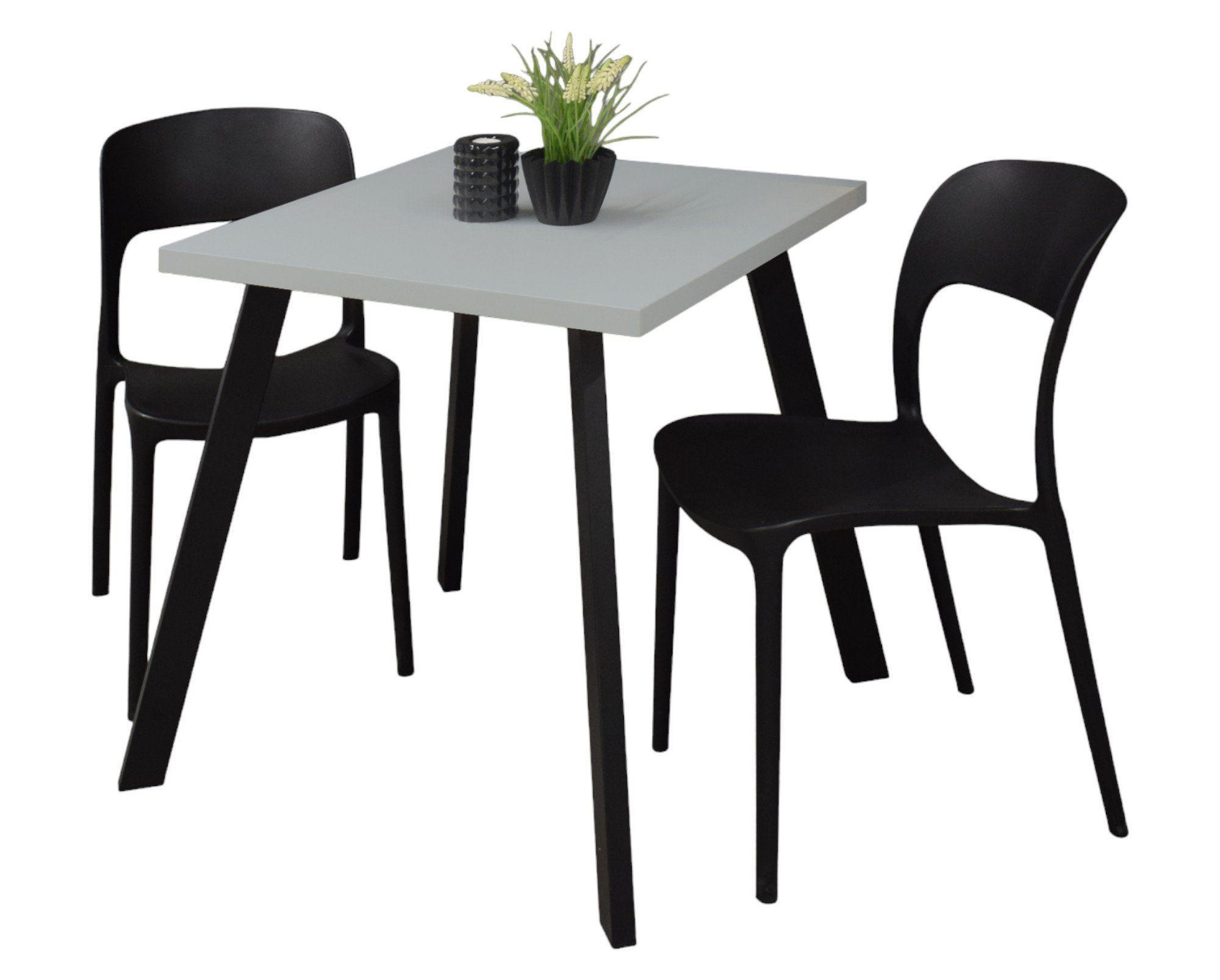 BARTISCH Eirene 70x70x75 schwarz matt/aqua matt lack - Hellblau, Metall (70/70/75cm) - 58aufmkessel