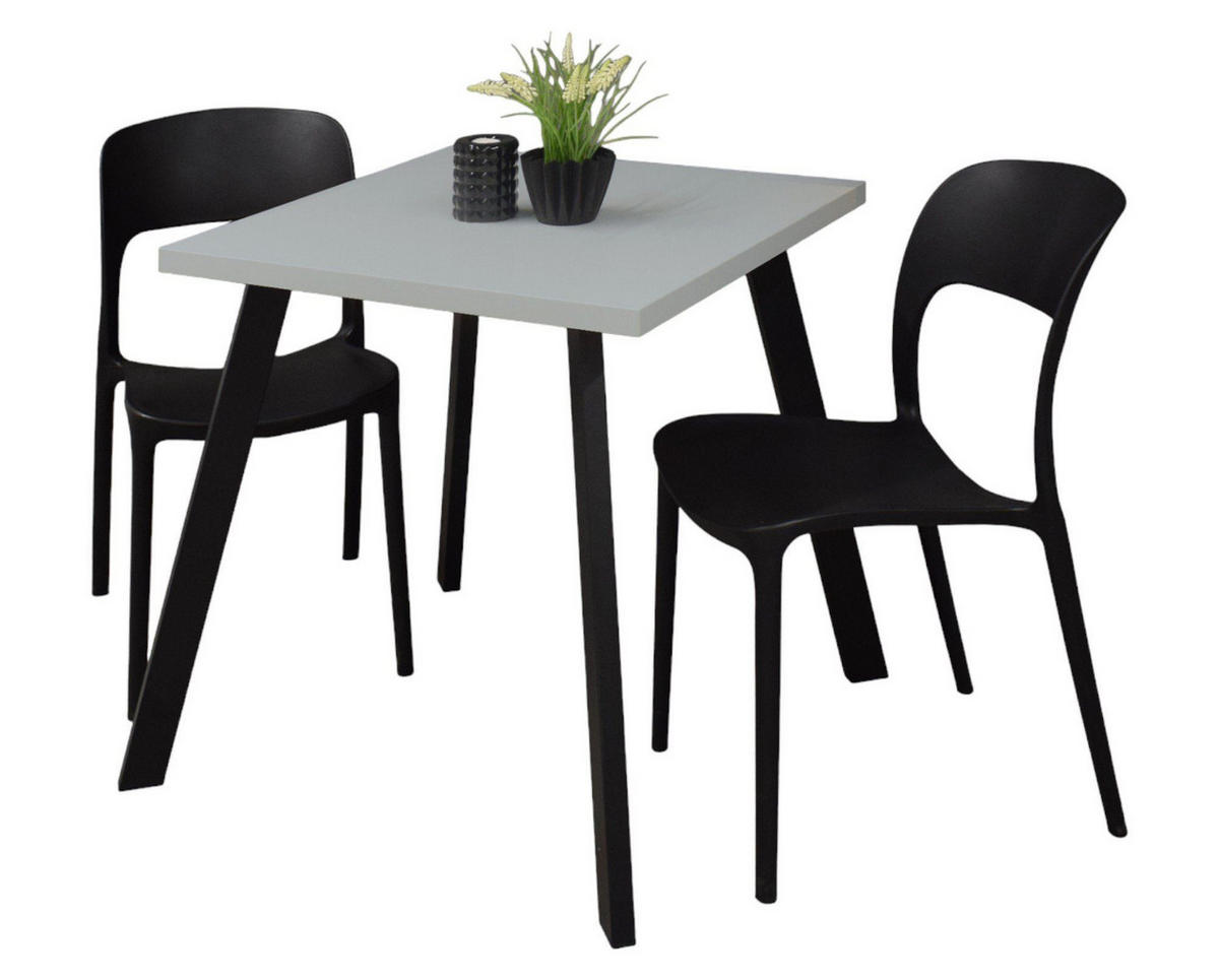 BARTISCH Eirene 70x70x75 schwarz matt/aqua matt lack - Hellblau, Metall (70/70/75cm) - 58aufmkessel