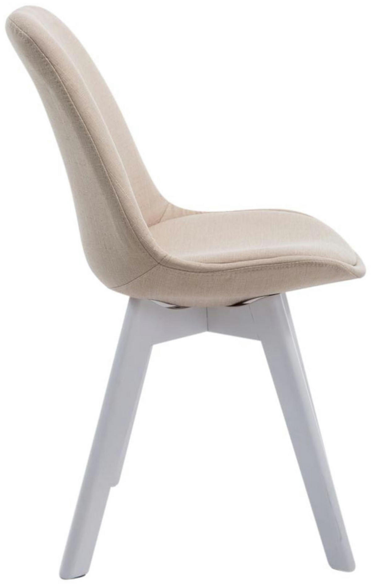 STUHL 4er Set Stoff creme - Creme/Weiß, Holz/Textil (48/84/55cm) - CLP
