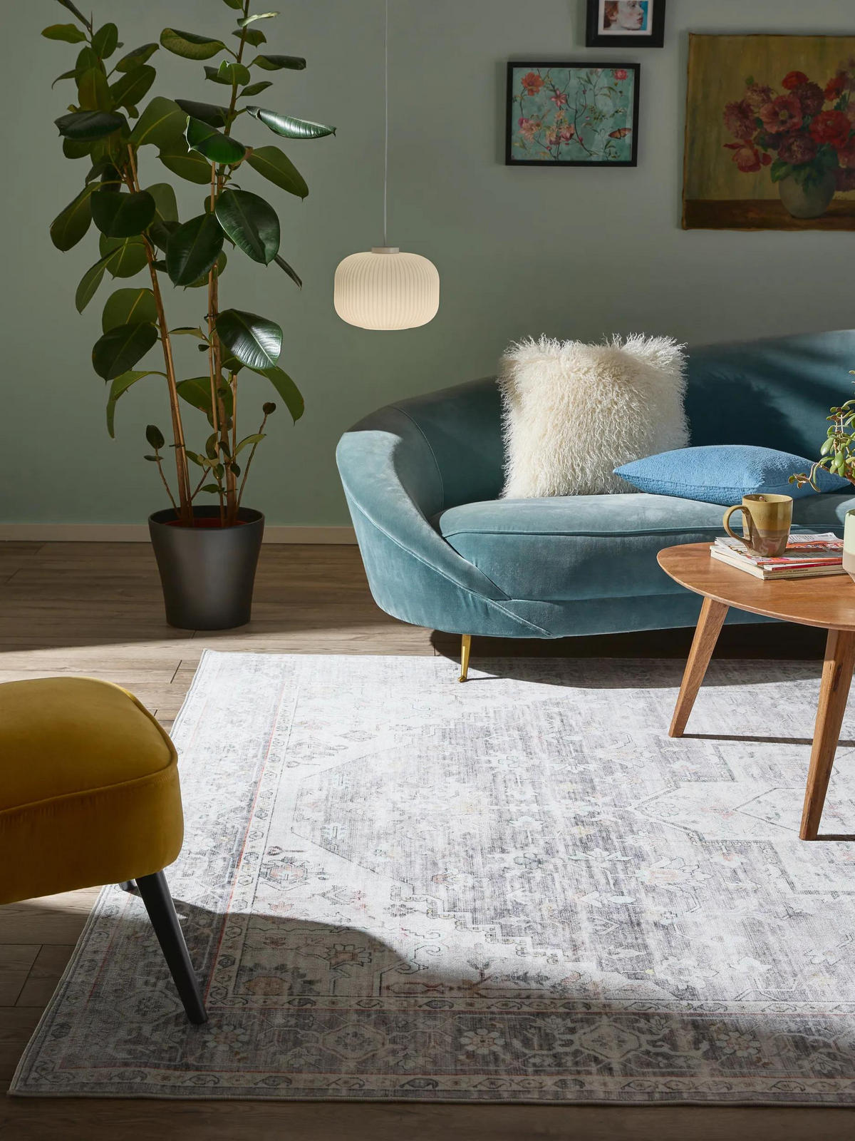 VINTAGE-TEPPICH Miray waschbar 200/300 cm - Grau, Kunststoff (200/300cm) - benuta Nest