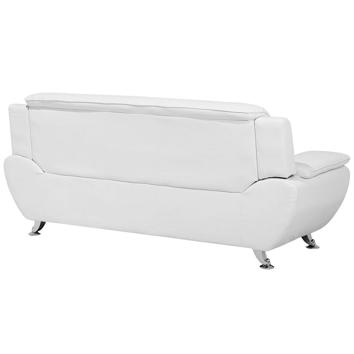SOFA-SET 6-sitzer Kunstleder Weiß Leira - Weiß, Kunststoff (201/88/86cm) - Beliani