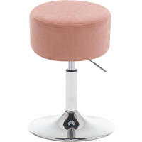 SITZHOCKER rund, drehbar, Cord-Sitzfläche, Rosa - Silberfarben/Rosa, Textil/Metall (38.5/52/38.5cm) - Woltu
