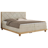 BOXBETT CAICOS 160/200 - Beige Velvet - H4 - Beige, Holz/Textil (160/200cm) - MKS