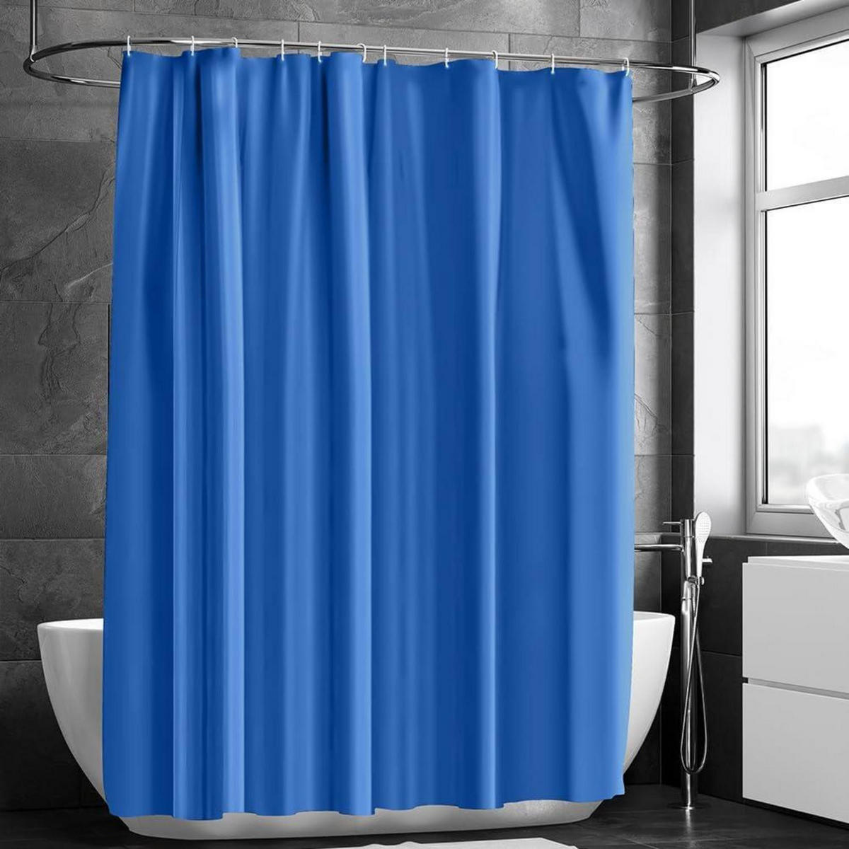 DUSCHVORHANG 180 x 180 cm Navy blau - Blau, Kunststoff (180/1cm)
