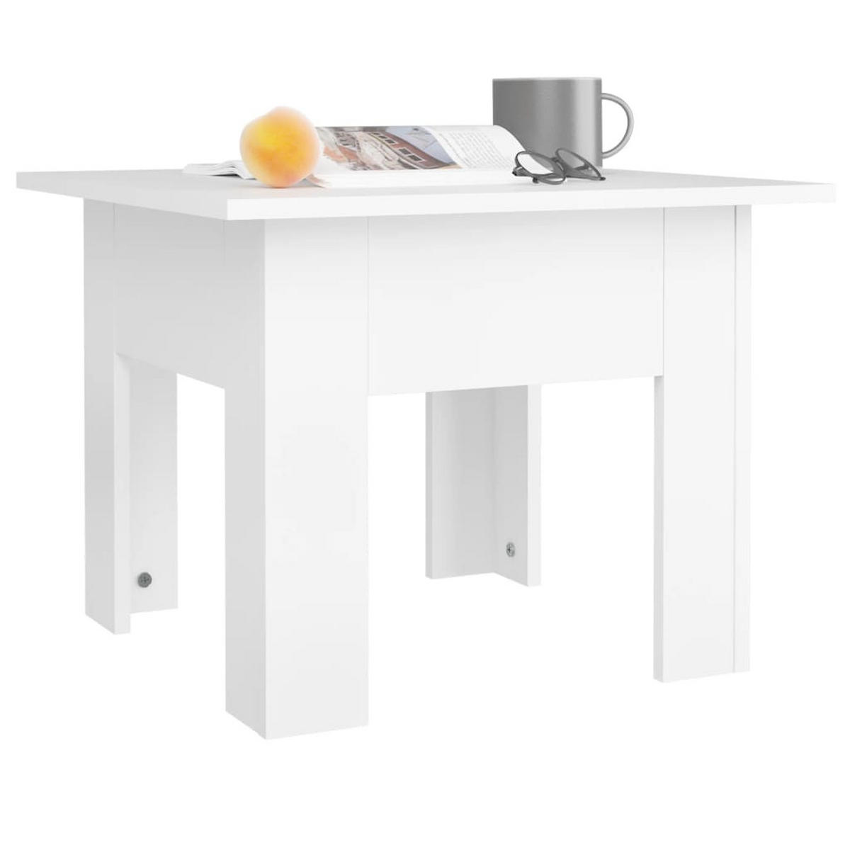 COUCHTISCH Weiß 55x55x42 cm Holzwerkstoff - Weiß, Holzwerkstoff (55/55/42cm) - furnicato