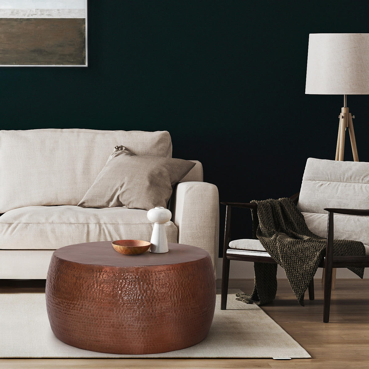 COUCHTISCH - Kupferfarben, Metall (90/90/45cm) - WOMO-DESIGN