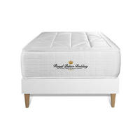 BETT Windsor Taschenfederkern und Memory-Schaum 90 x 190 cm h1 - Kit Bettgestell Weiß - Beige/Weiß, Karton/Holz (90/190cm) - ROYAL PALACE BEDDING