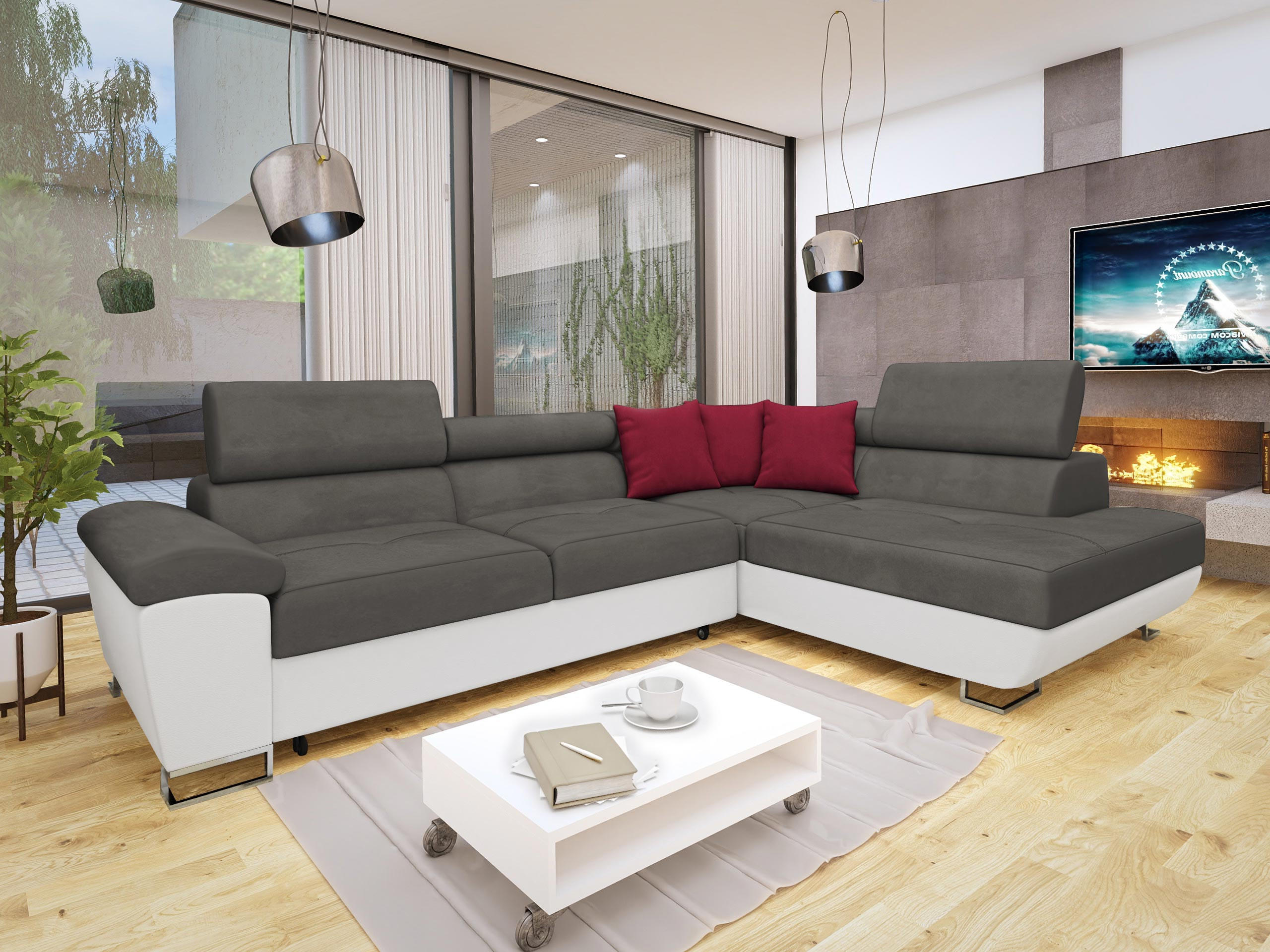 Thumbnail - Mirjan24 Ecksofa, Mehrfarbig, Textil, 6-Sitzer, Ottomane rechts, L-Form,Rechteckig, 270x202 cm, Wohnzimmer, Sofas & Couc...