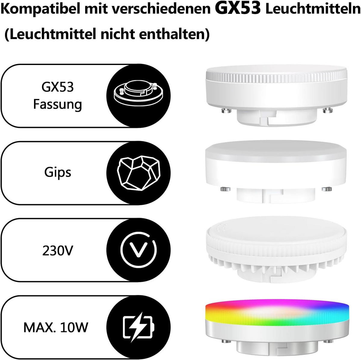 DECKENSTRAHLER Funkeldar 5.5/26.1/28 cm - Weiß, Metall (28/5.5/26.1cm) - ZMH