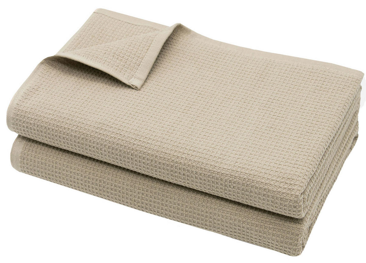 SAUNATUCH, 2er-Set, 70x180 cm, 100% Baumwolle, Braun - Cappuccino, Textil (70/180cm) - Zollner