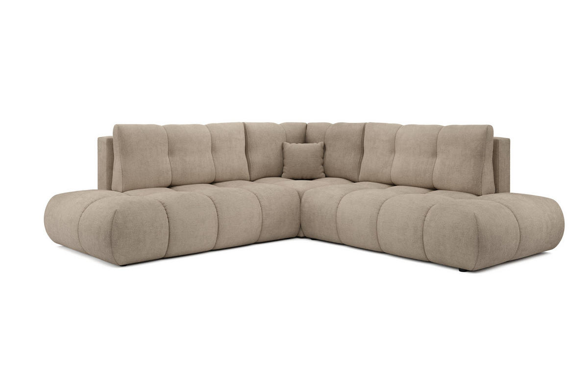 ECKSOFA DUCA II R-S Grau Chenille mit Schlaffunktion - Grau, Holz (266.5/266.5cm) - MASSENO
