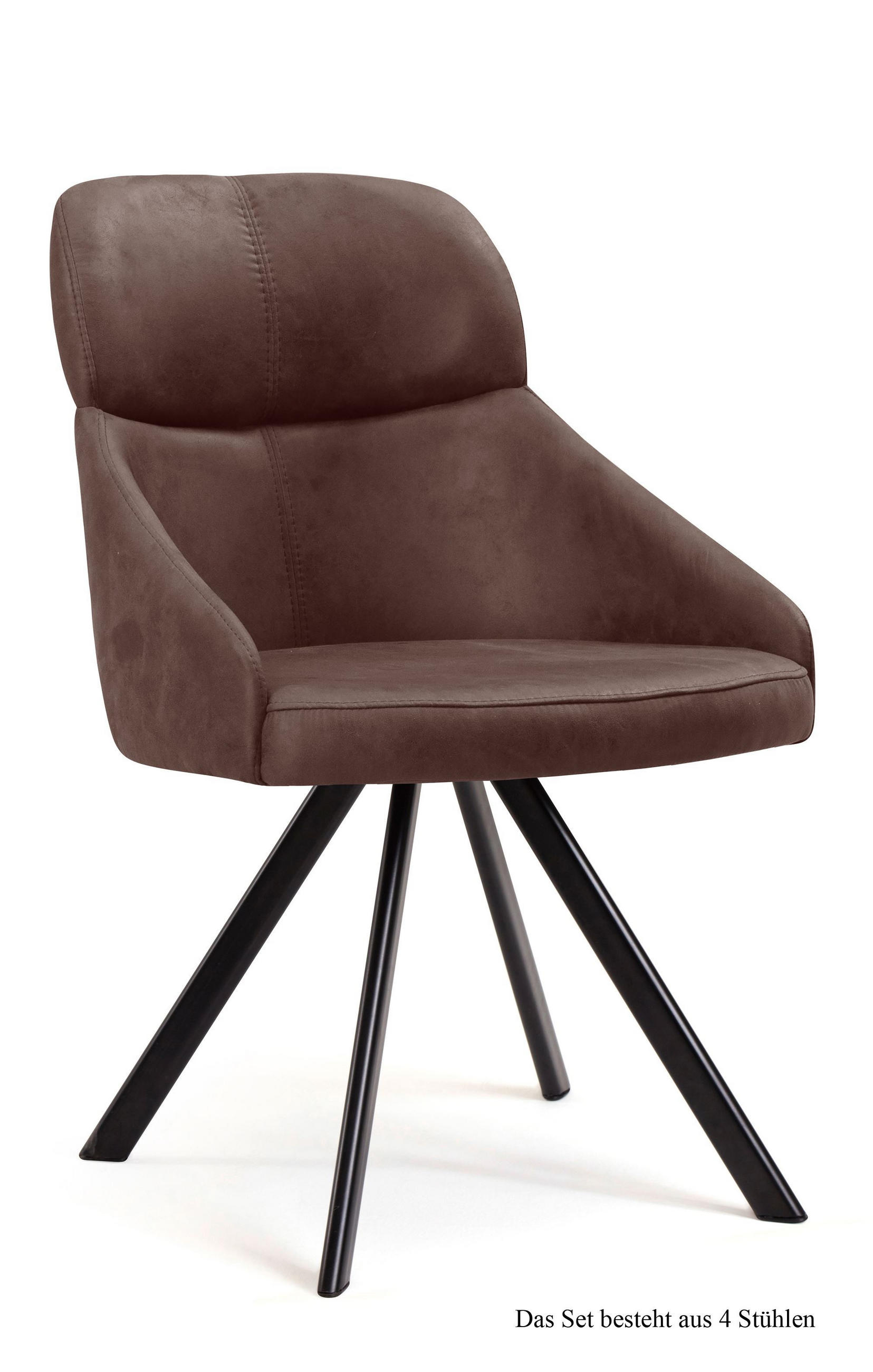 ESSZIMMERSTUHL drehbar (4er-Set) Diann 52x82x63 Schwarz/Braun - Schwarz/Braun, Kunststoff (63/82/52cm) - 58aufmkessel