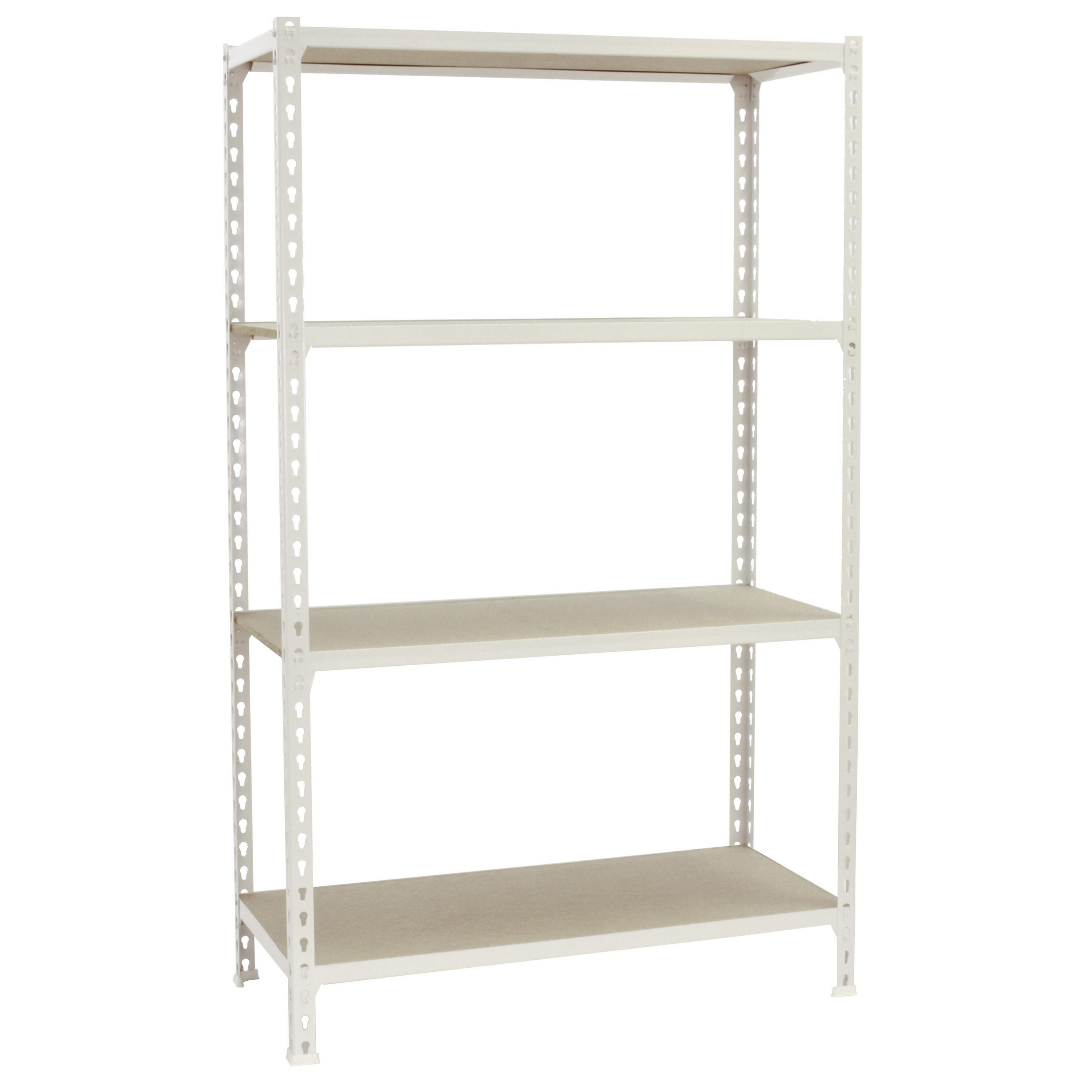 SCHWERLASTREGAL Mid Muli HxBxT 150 x 90 x 30 cm 4 Fachböden Fachlast 150 kg Weiß - Weiß, Metall (90/150/30cm) - PROREGAL