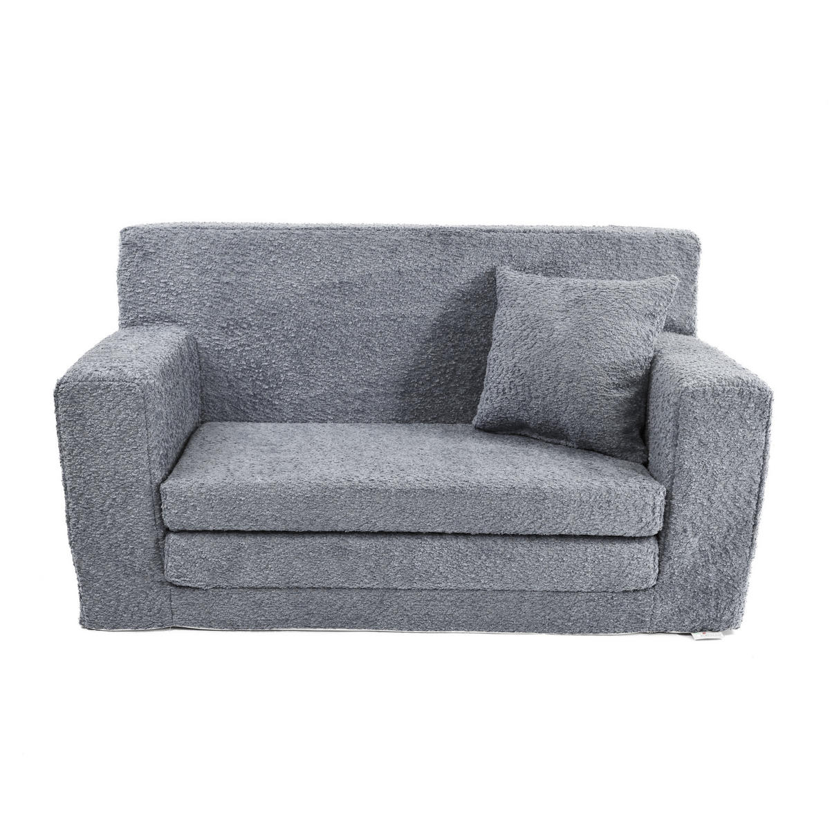 KINDERSOFA David – Stilvoller Komfort für das Kinderzimmer - In den Trendfarben - Grau, Textil (83/47/43cm) - Fortisline