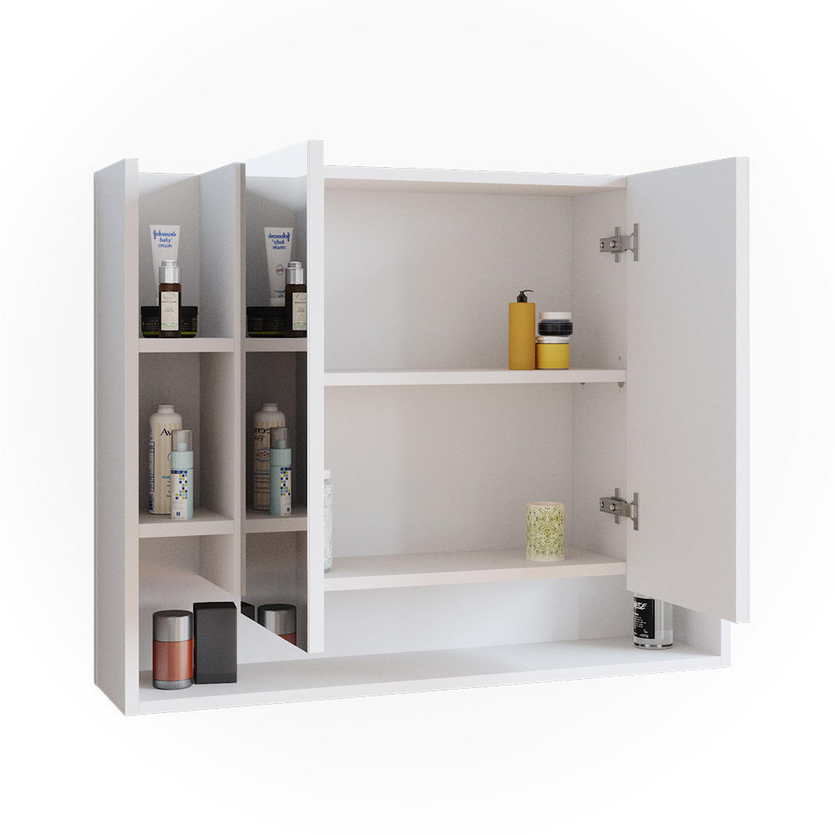 BADSPIEGELSCHRANK Elira Weiß 80.2 x 64 cm - Weiß, Holzwerkstoff (80.2/64/21.2cm) - Vicco