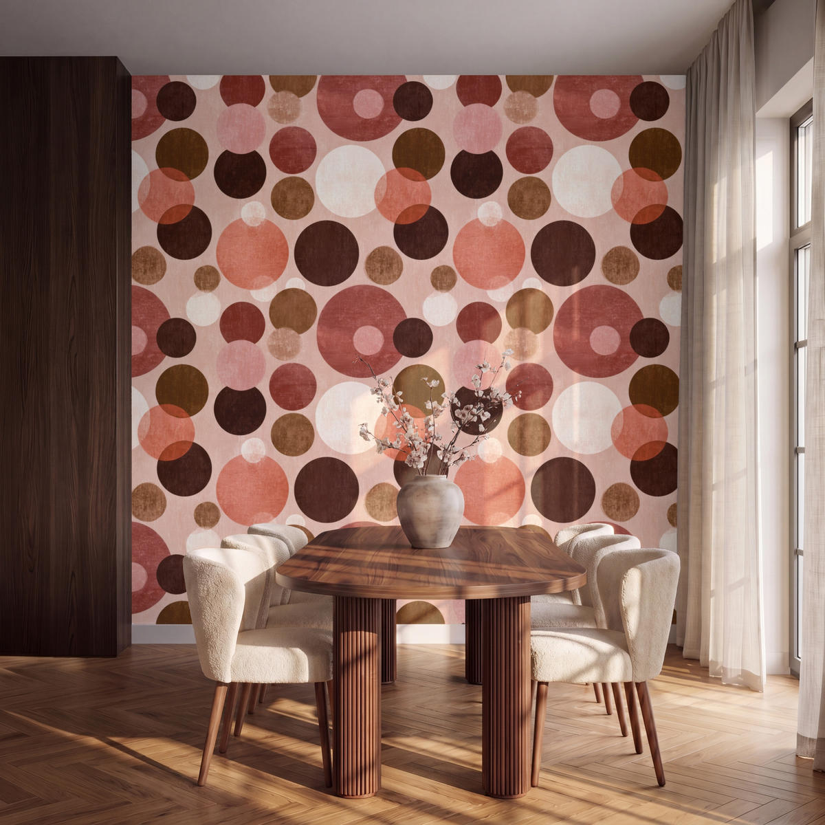 TAPETE - Kreise - Modern - Farbenfroh - 300x280 cm - Multicolor, Papier (300/280cm) - OnlyWow