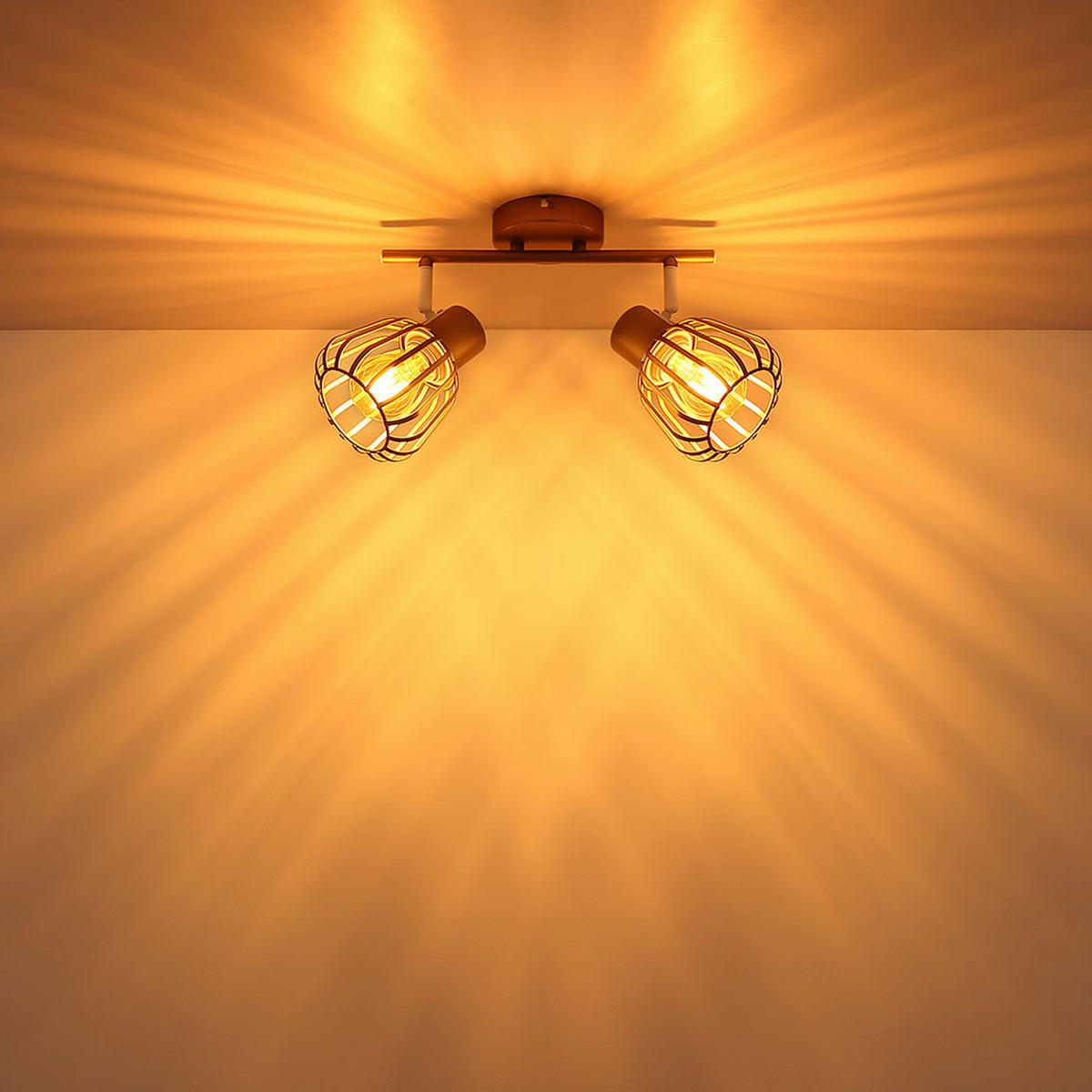 LED DECKENLEUCHTE OLIN Metall Braun, 2-flammig, schwenkbar - Braun, Glas (30/17.5/12.5cm) - Globo Lighting