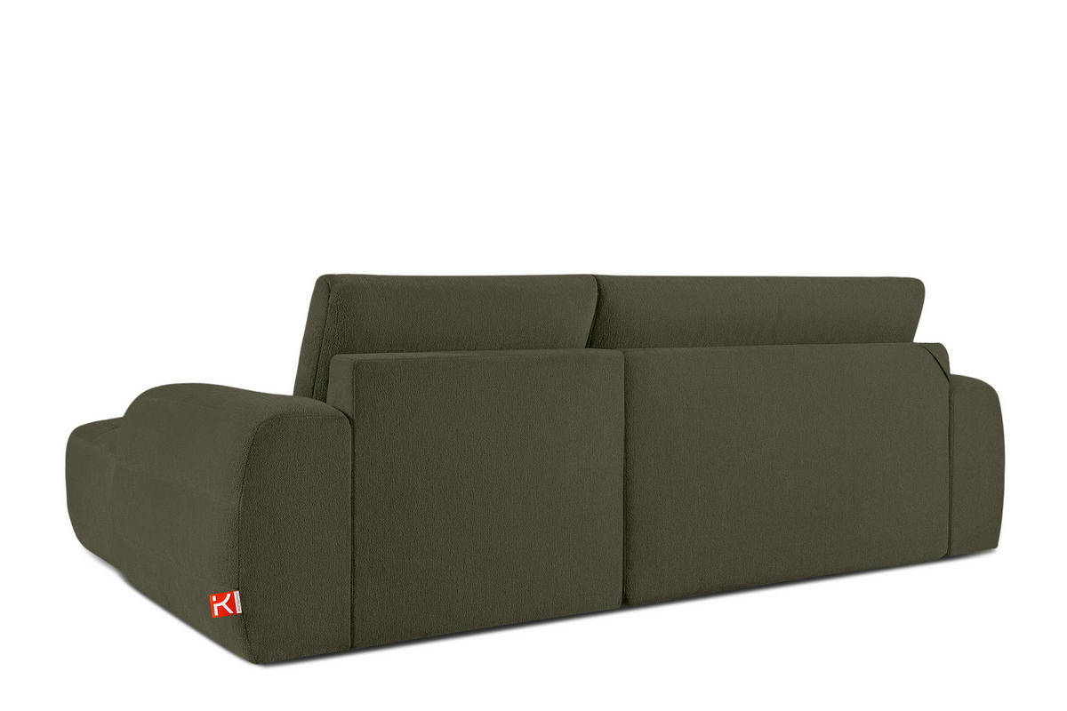 ECKSOFA RECHTS BLUME, Dunkelgrün - Dunkelgrün, Holz/Holzwerkstoff (271/164cm) - KONSIMO®