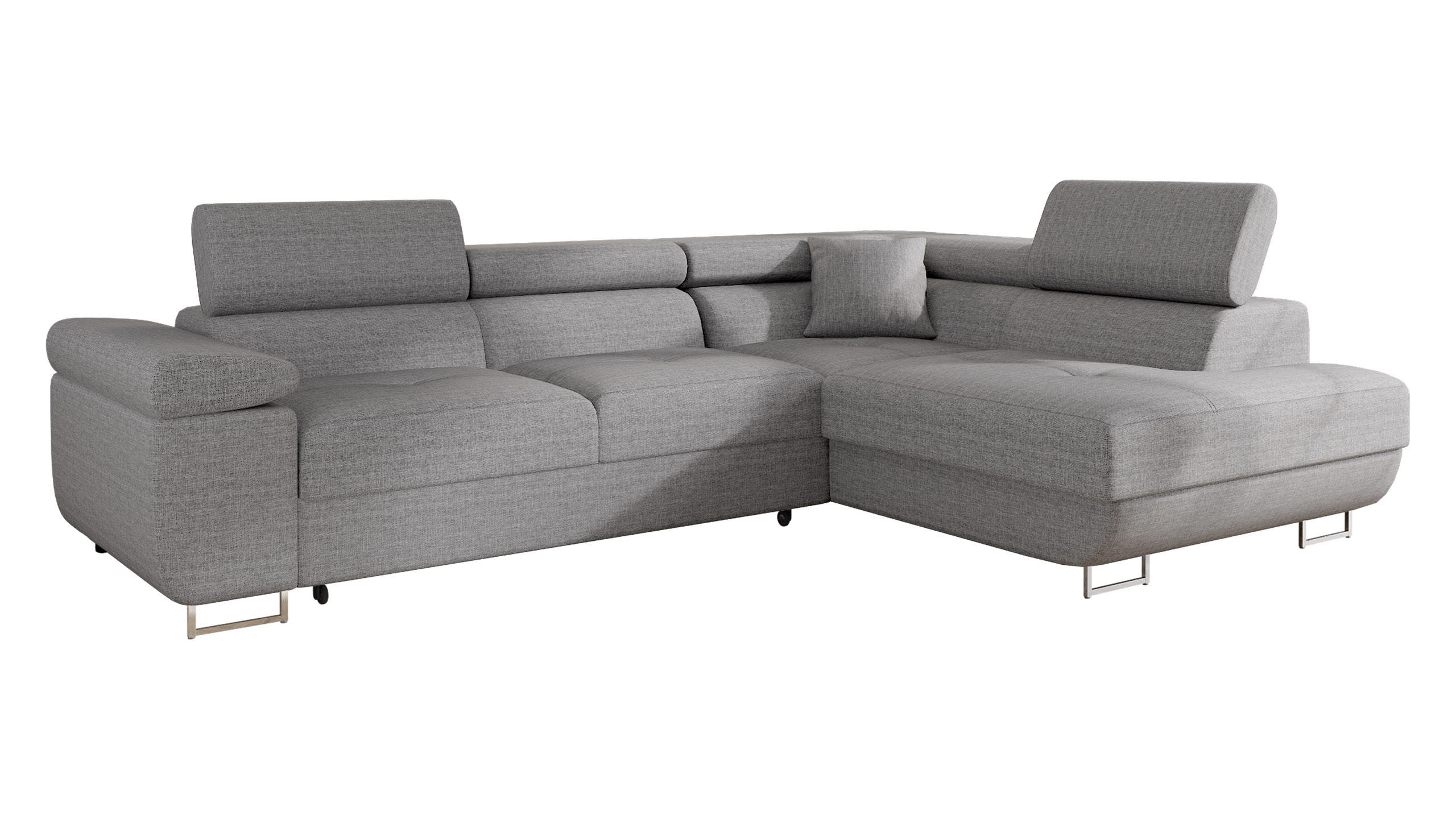 ECKSOFA Torezio, Seite: Rechts - Hellgrau, Holz/Textil (274/203cm) - MIRJAN24