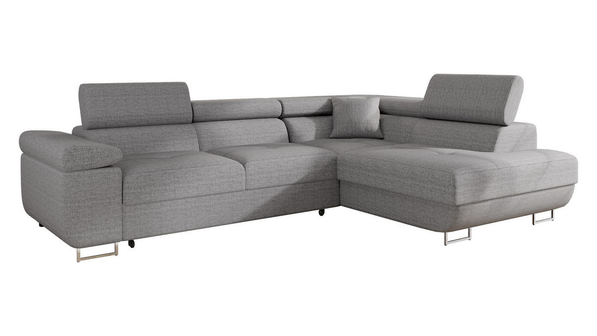 ECKSOFA Torezio, Seite: Rechts - Hellgrau, Holz/Textil (274/203cm) - MIRJAN24