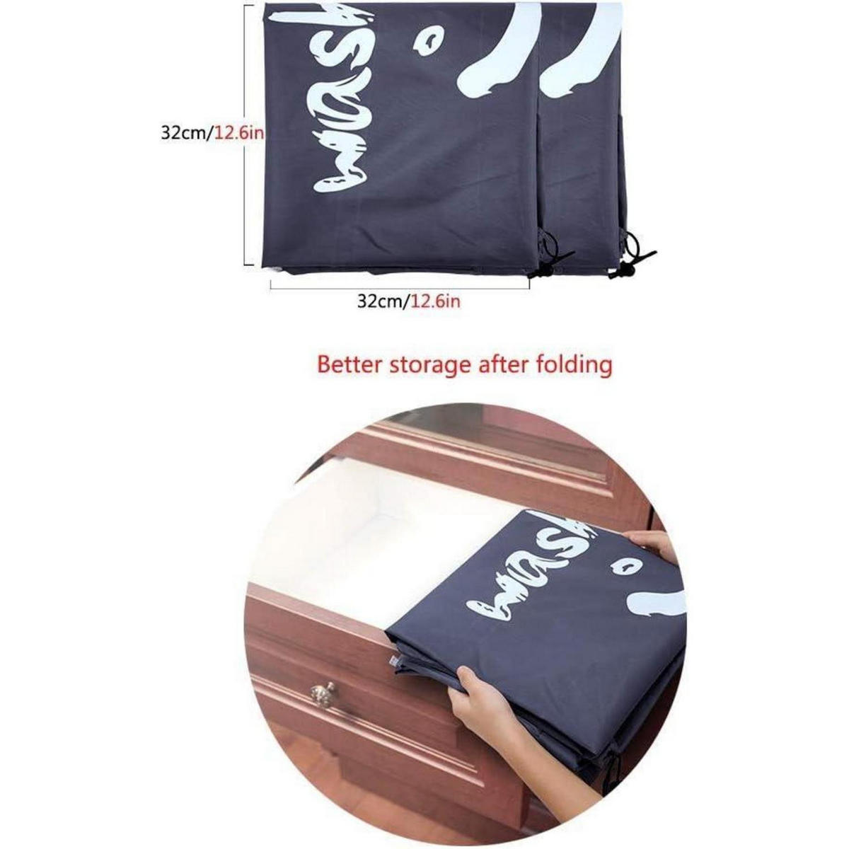 WÄSCHESACK 2-teiliges Set 120L Dunkelgrau - Grau, Textil (66/92/66cm)