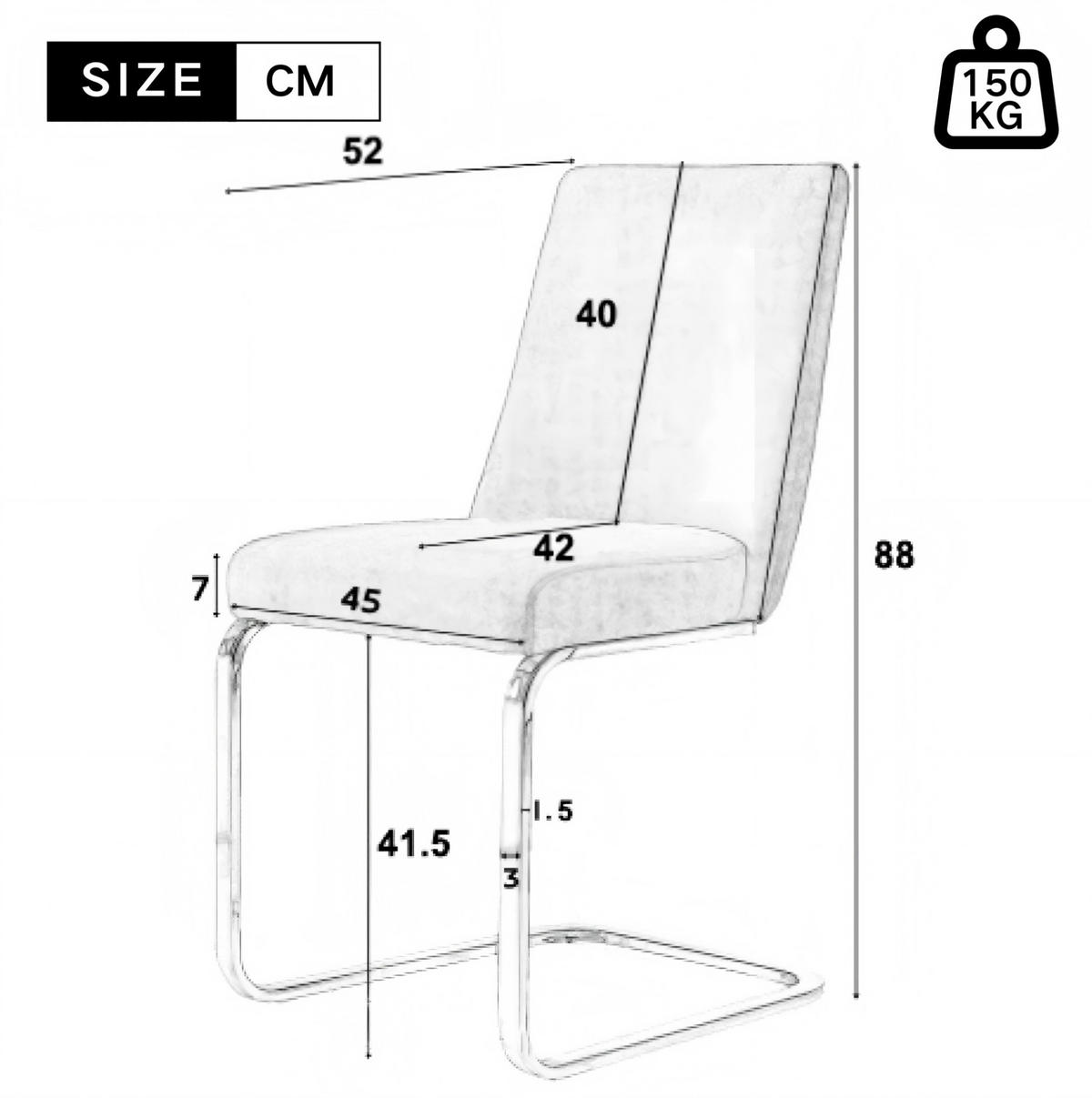 ESSZIMMERSTUHL 4er-Set Samt Grau mit Metallbeinen - Grau, Metall (45/88/52.1cm) - Meubliv