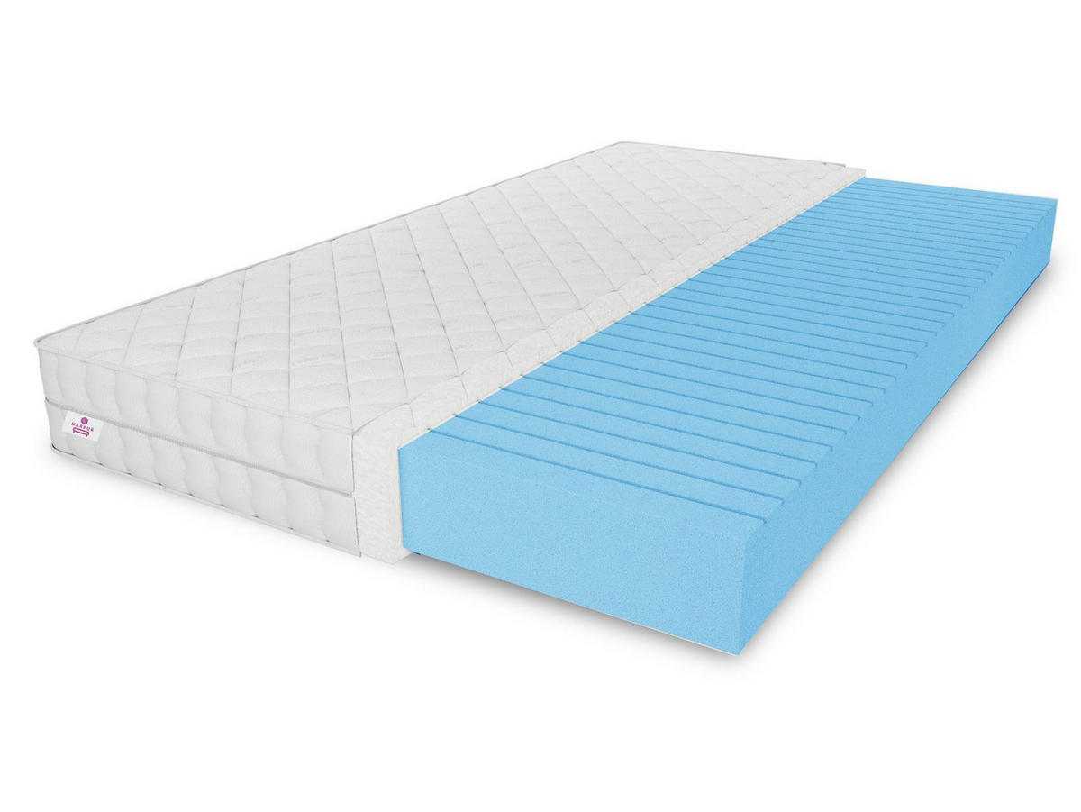 SCHAUMMATRATZE Olivia mit Massageschicht, 120x200 cm, Höhe 10 cm, H3, Aloe Vera - Weiß, Textil (120/200cm) - Marpur