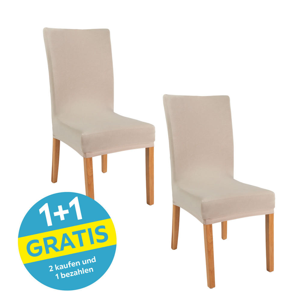 Stuhlhusse Adelisa Jersey Beige Lxbxh: 47x47x67 Cm